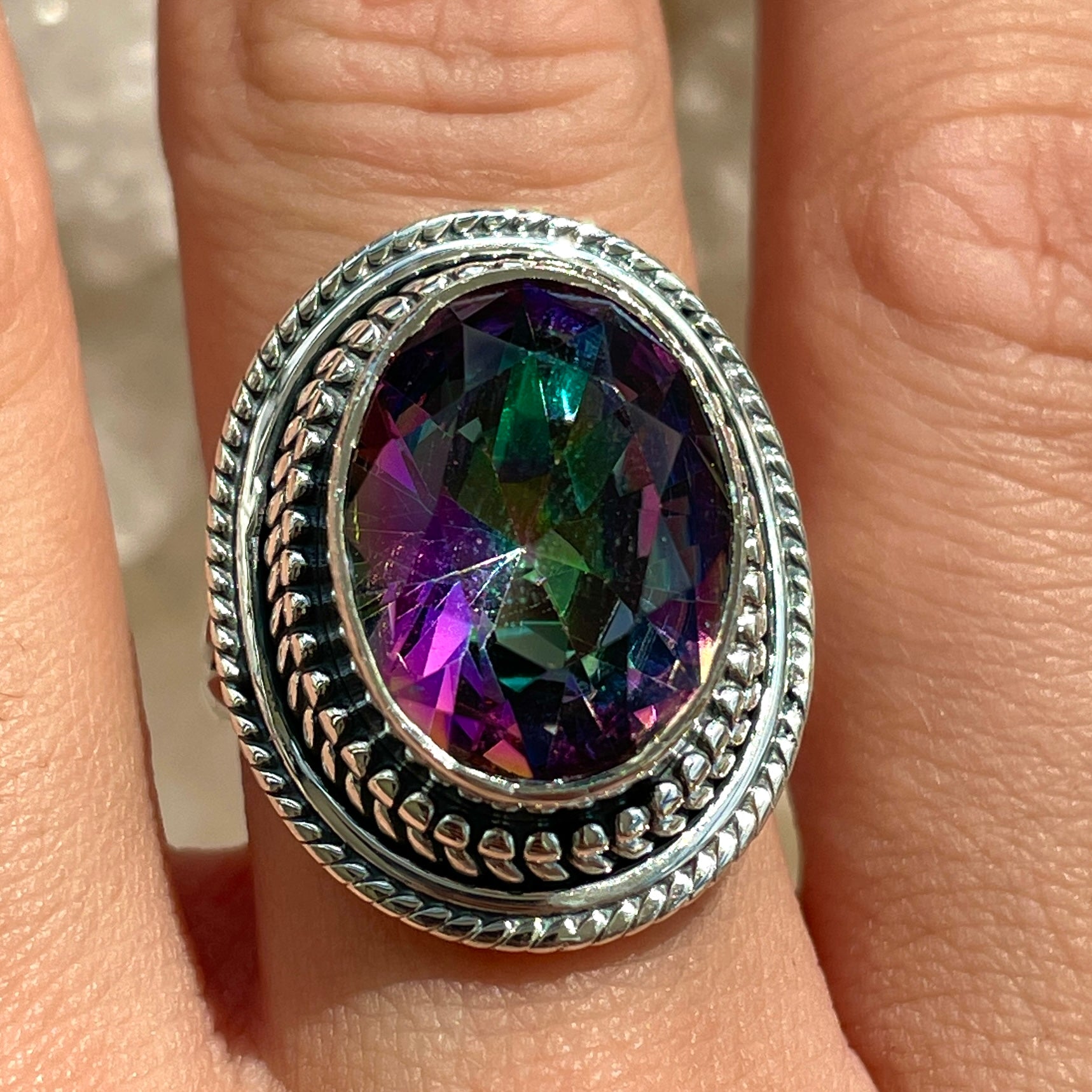 Mystic Quartz Sterling Silver Ring - Sz7 MQ4 Mystic Quartz Sterling Silver Ring - Sz7 MQ4